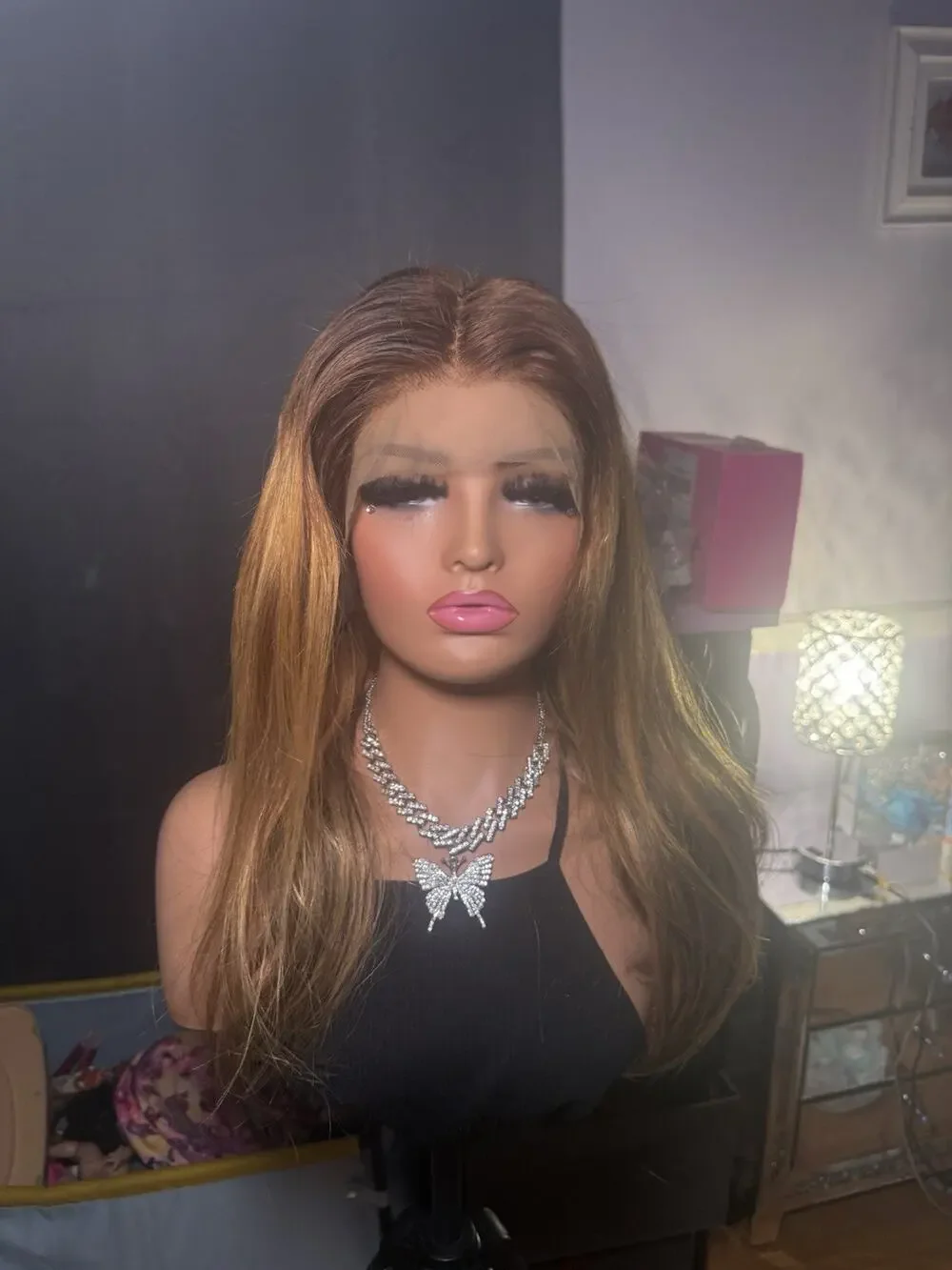 NEW 13x6 Human Hair Lace Front Wig – Brown with Highlights